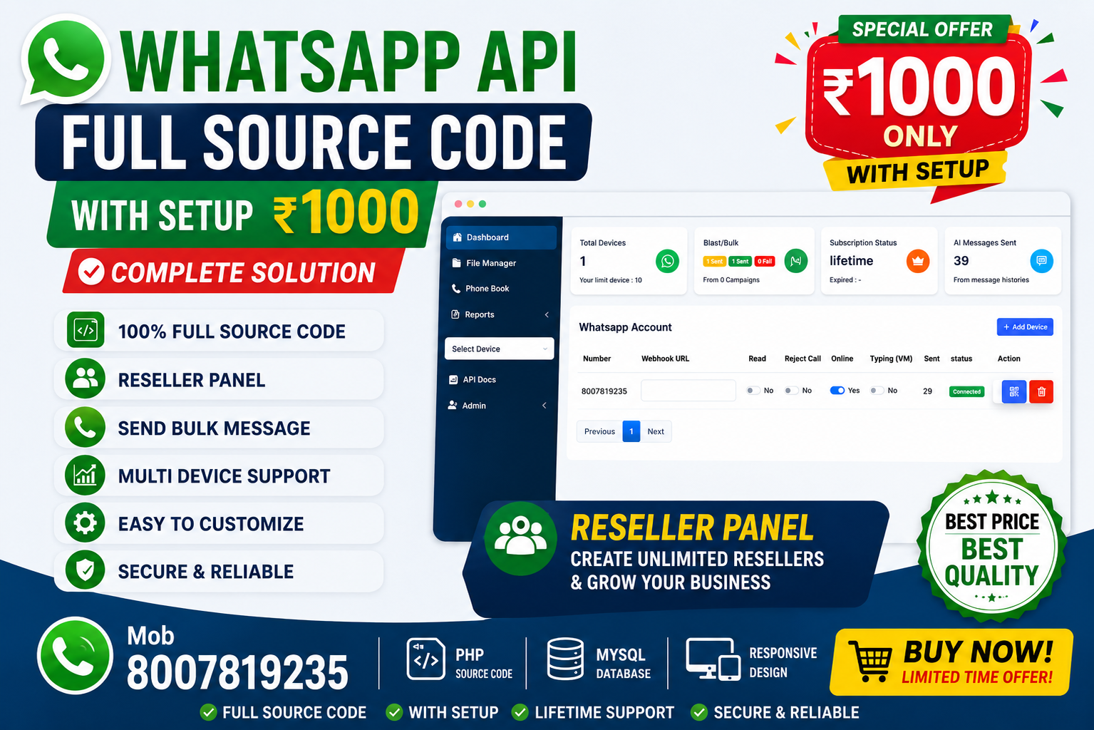 WhatsApp Api Panel With full source code With Setup